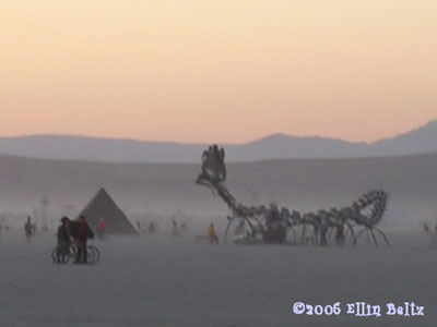 Serpent and Pyramid at dusk