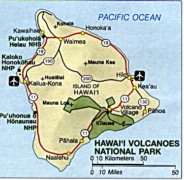 Map of the Big Island from NPS