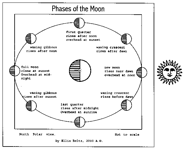 first quarter moon phase diagram